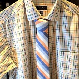 Club Room Men's Plaid Dress Shirt Size 15.5 / 32-33